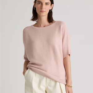 Quince Lightweight Cotton Cashmere Link-Stitch Dolman Sweater